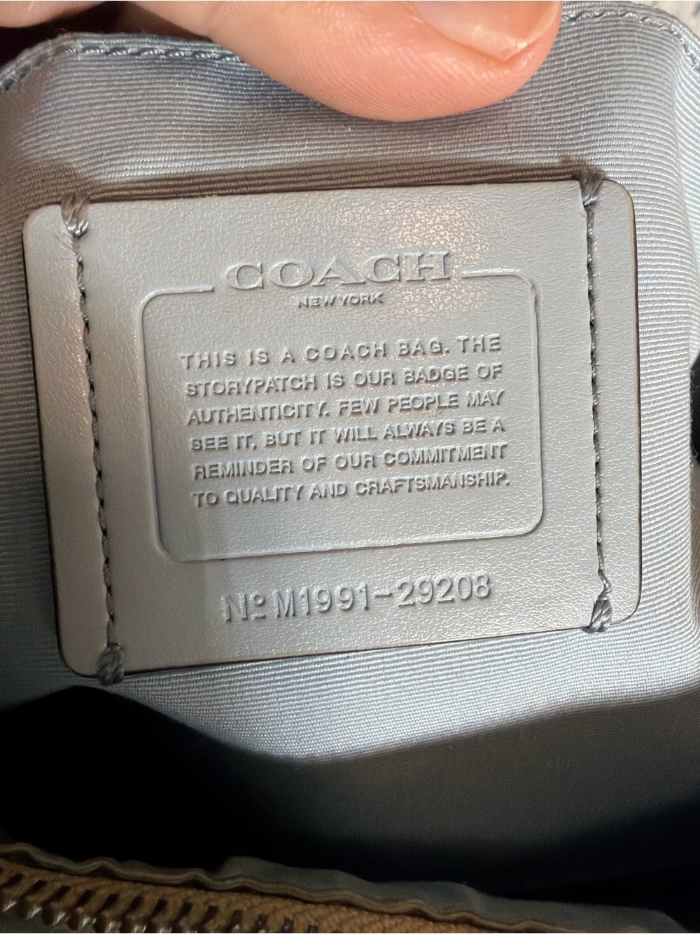 Coach City Zip Tote Signature Canvas Khaki Powder Blue F29208 - Picture 7 of 8